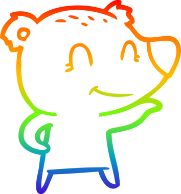 gökkuşağı gradyan çizgisi bir insan tarafından çizilmiş dost bir ayı çizgi