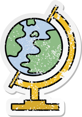 Bir insan tarafından çizilmiş şirin bir çizgi film dünyasının sıkıntılı çıkartması.