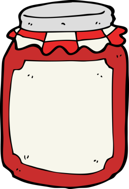 Bir insan tarafından çizilmiş karikatür kavanozu.