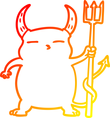 Bir insan tarafından çizilmiş küçük bir şeytan çizgi çizimi.