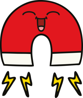 Bir insan tarafından çizilmiş şirin bir mıknatıs karikatürü