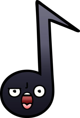 Bir insan tarafından çizilmiş bir notanın gölgelenmiş karikatürü