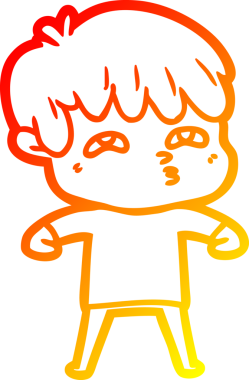 Bir insan tarafından çizilmiş, karikatür meraklısı bir adamın sıcak çizgi çizimi