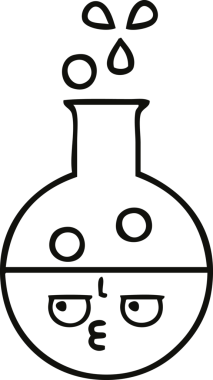 Bir insan tarafından çizilmiş bir test tüpünün çizgi çizimi
