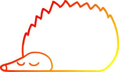 Bir insan tarafından çizilmiş bir kirpinin sıcak çizgi çizimi