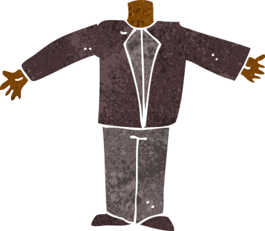 takım elbiseli karikatür vücudu (bir insan tarafından çizilen ve eşleştirilen karikatürler)