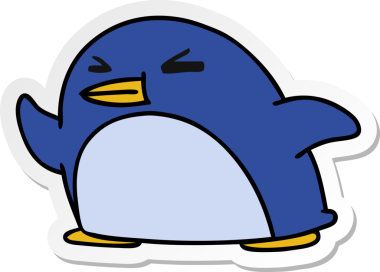 Bir insan tarafından çizilmiş sevimli bir penguen resmi.