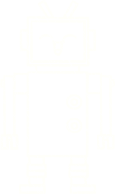 Bir insan tarafından çizilen robot tebeşiri.