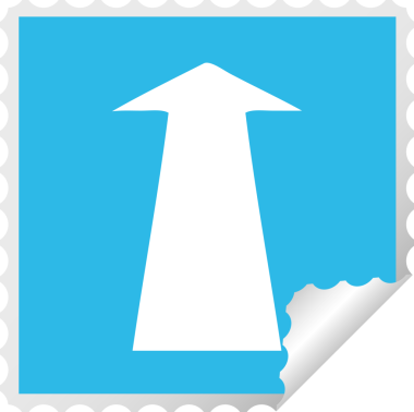 Bir insan tarafından çizilmiş kare soyulmuş tuhaf çizgi film oku.