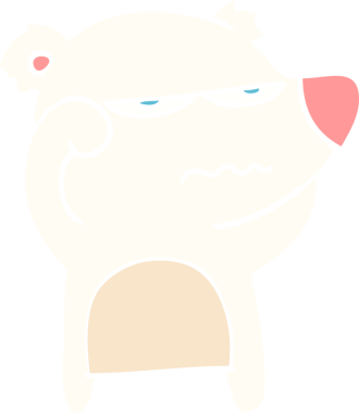 kızgın ayı kutup ayısı düz renkli çizgi film bir insan tarafından çizildi