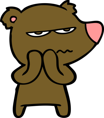 Bir insan tarafından çizilmiş kızgın ayı çizgi filmi.