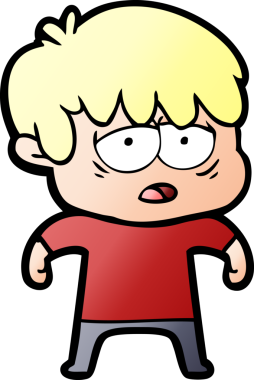 Bir insan tarafından çizilmiş bitkin çocuk çizgi filmi.