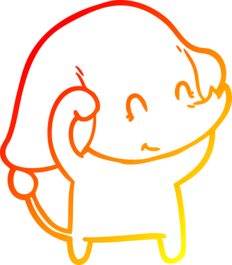 Bir insan tarafından çizilmiş şirin bir fil çizimi.