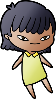 Bir insan tarafından çizilmiş karikatür kadın.