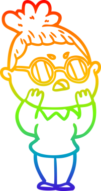 Gökkuşağı gradyan çizimi bir insan tarafından çizilmiş bir çizgi film.