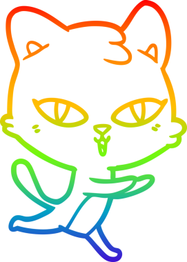 gökkuşağı gradyanı çizimi bir insan tarafından çizilmiş çizgi film kedisi