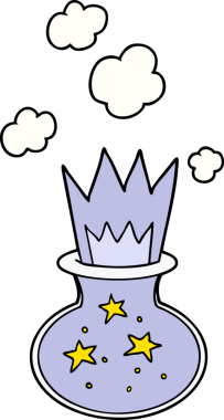 bir insan tarafından çizilmiş sihirli iksir.