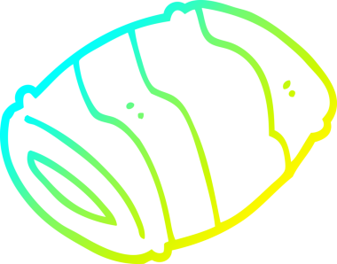 Bir insan tarafından çizilen çizgi film yastığının soğuk gradyan çizgisi.