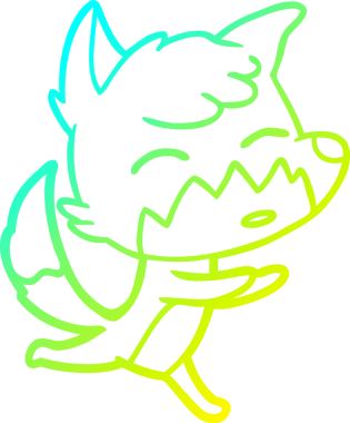 Bir insan tarafından çizilmiş bir tilki çizgi çizimi.