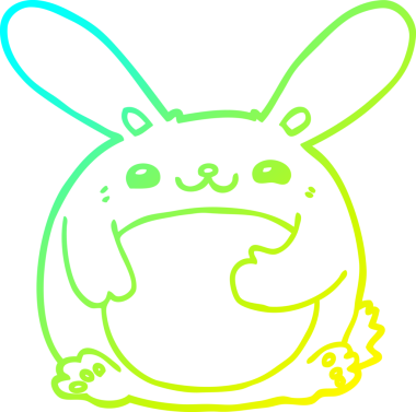 Bir insan tarafından çizilmiş bir çizgi film tavşanı çizimi