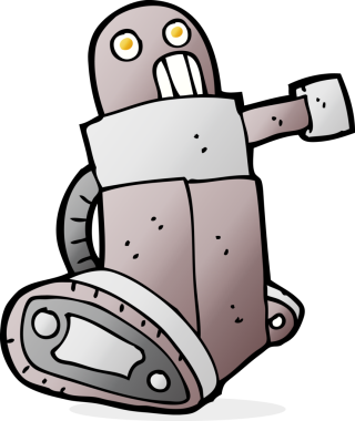 bir insan tarafından çizilmiş karikatür tankı robotu