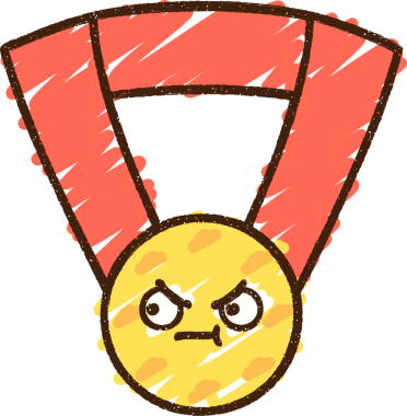 Bir insan tarafından çizilen Altın Madalya Tebeşiri