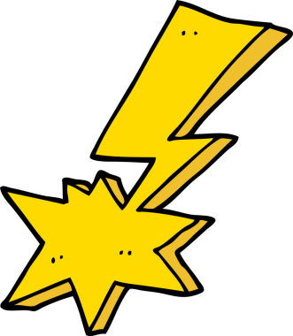 bir insan tarafından çizilmiş karikatür yıldırımı