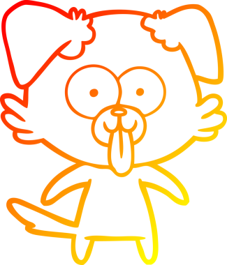 Bir insan tarafından çizilmiş dilli çizgi film köpeği çizimi.