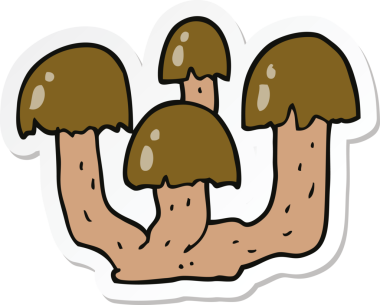 Bir insan tarafından çizilmiş bir mantar çıkartması.