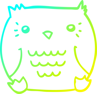 Bir insan tarafından çizilmiş bir baykuşun soğuk çizgi çizimi