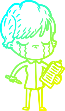 Bir insan tarafından çizilmiş ağlayan bir karikatür çizimi.