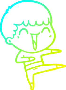 Bir insan tarafından çizilmiş mutlu bir adamın soğuk çizgi çizimi.