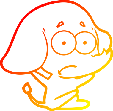 Bir insan tarafından çizilmiş, belirsiz bir filin sıcak çizgi çizimi.