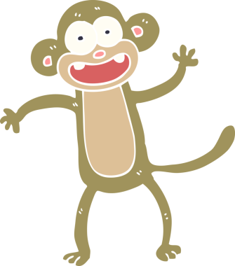 Bir insan tarafından çizilmiş çılgın maymun.