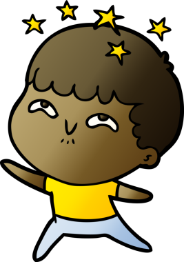 çizgi film bir insan tarafından çizilmiş hayret verici çocuk.