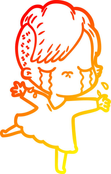 Bir insan tarafından çizilmiş, ağlayan bir çizgi film çizimi.