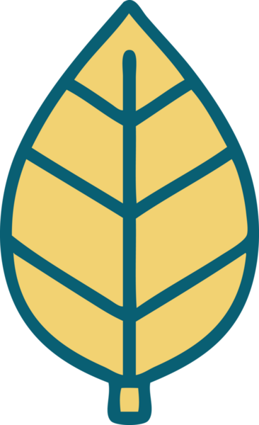 Bir insan tarafından çizilmiş yaprağın ikonik dövme şekli