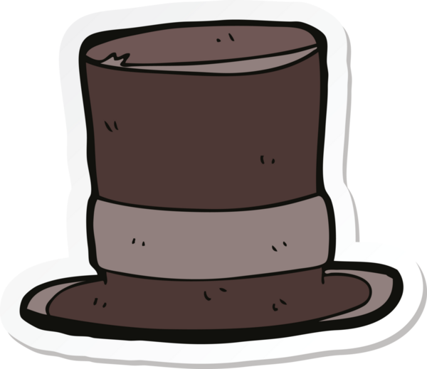 Bir insan tarafından çizilmiş bir silindir şapkanın çıkartması.