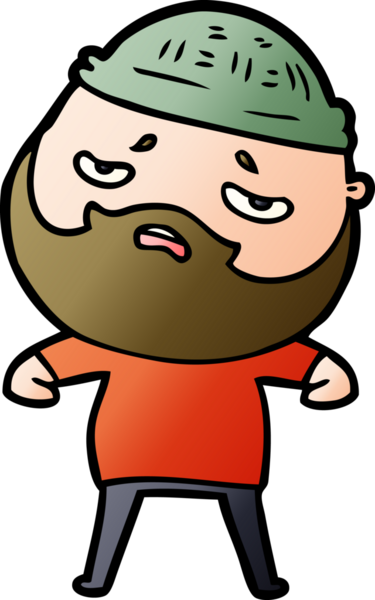 Bir insan tarafından çizilmiş sakallı endişeli bir adam.