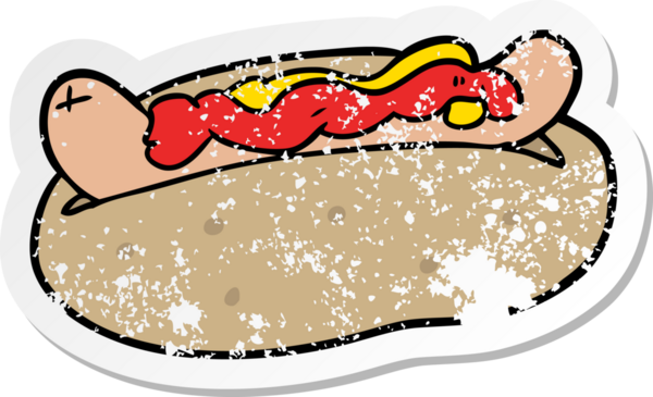 Bir insan tarafından çizilmiş bir sosislinin sıkıntılı çıkartması.