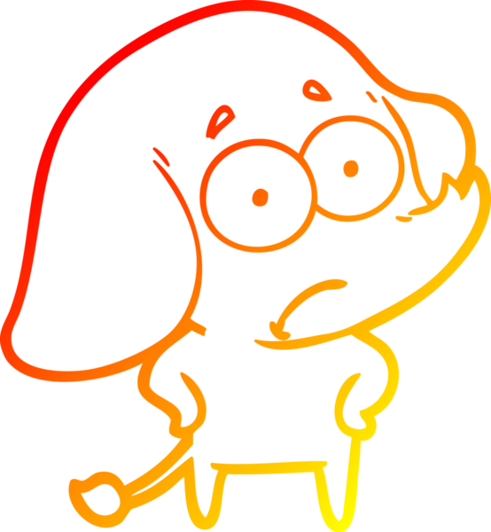 Bir insan tarafından çizilmiş, belirsiz bir filin sıcak çizgi çizimi.