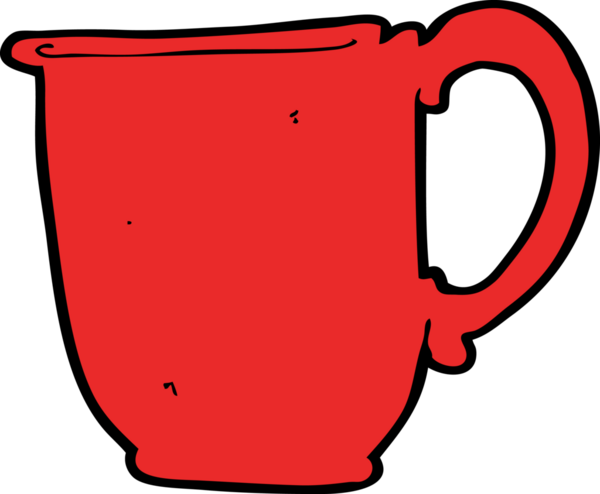 Bir insan tarafından çizilmiş karikatür kupası.