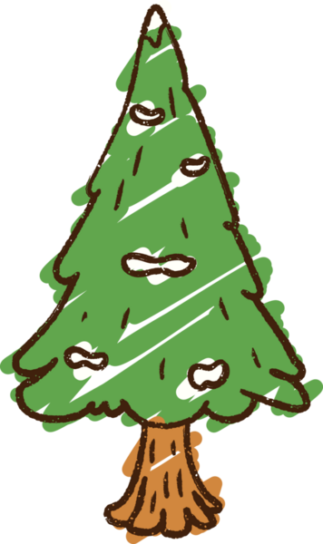 Bir insan tarafından çizilmiş Noel Ağacı Tebeşiri