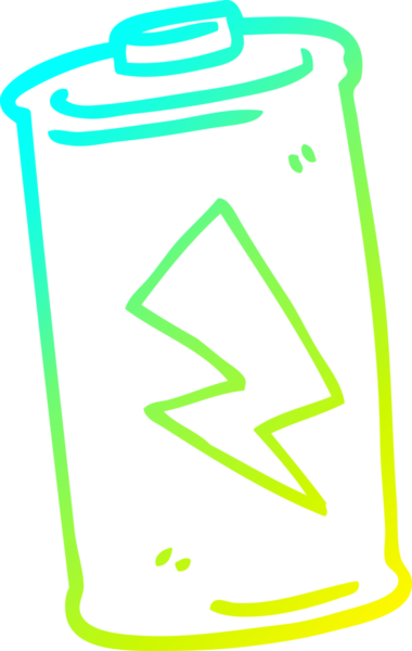 Bir insan tarafından çizilmiş bir karikatür bataryasının soğuk gradyan çizimi