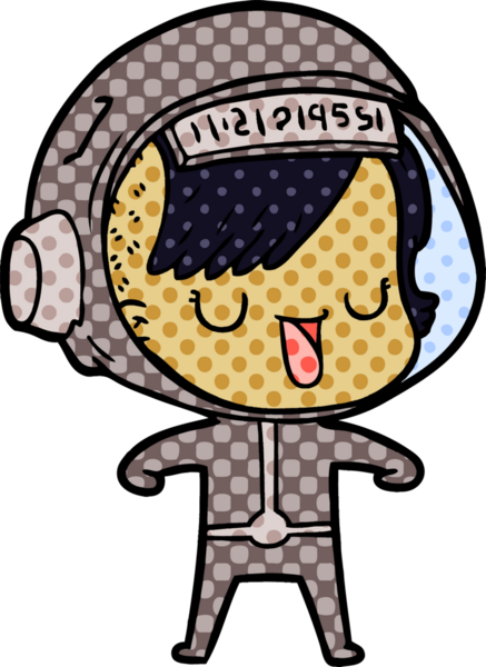 Bir insan tarafından çizilmiş astronot kadın.