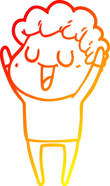 Bir insan tarafından çizilmiş gülen bir çizgi film karakterinin sıcak çizgi çizimi.