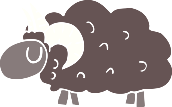 Bir insan tarafından çizilmiş kara koyun.