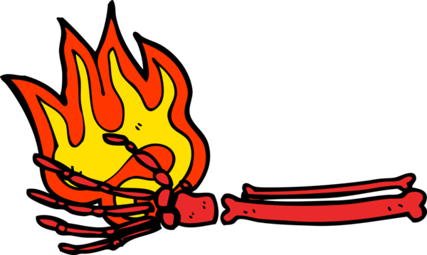 bir insan tarafından çizilmiş sihirli bir iskelet el.