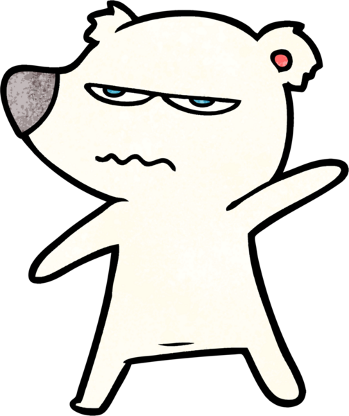 Kızgın ayı kutup karikatürü bir insan tarafından çizilmiş.