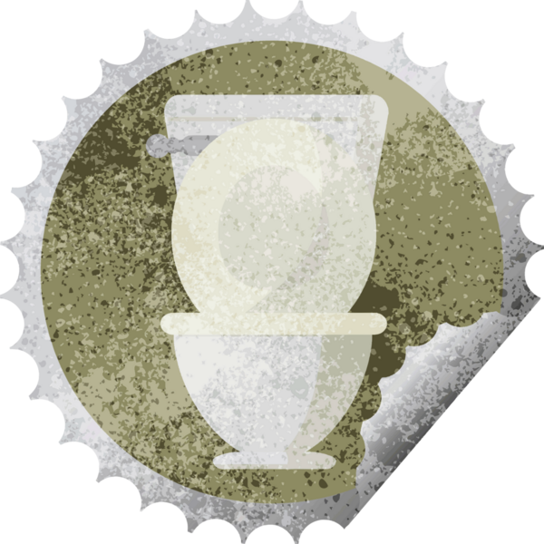 Bir insan tarafından çizilmiş tuvalet grafik çizimi yuvarlak etiketini aç